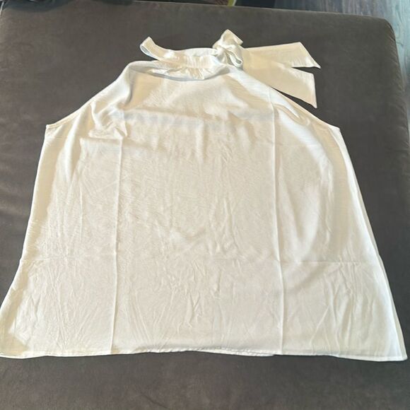 Women’s White Halter Neck Casual Loose Top Blouse Side Bow Tie Size 4XL NEW - Picture 5 of 7